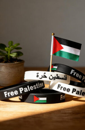 Arrived Palestine Flag Rubber Silicone Bracelet